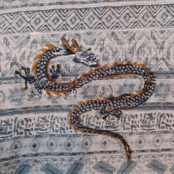 Vintage Kennington LTD California Dragon Button Down Blouse Mens XL 90s Grunge - Picture 2 of 8